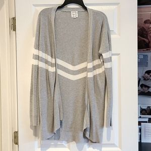 Long Grey and white stripped cardigan